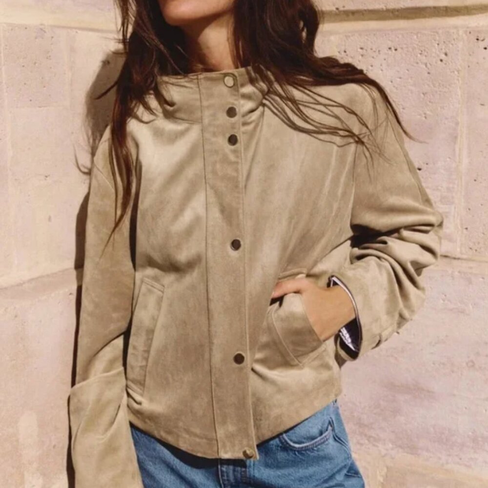 Zara faux suede jacket bomber - New without tag - size XL - Picture 13 of 13